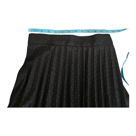Oodji XS Black Polka Dot Zip Closure Pleated Skirt - Picture 6 of 7